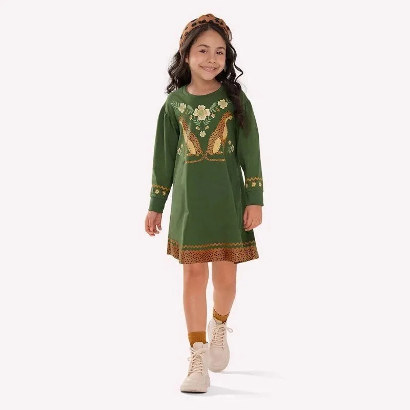 Vestido Infantil Menina Onças Nanai - foto 1