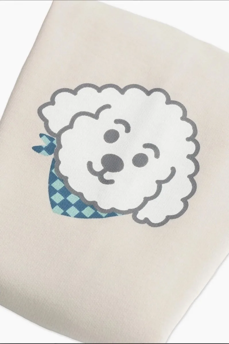 Conjunto infantil moletinho Reglan bege cachorro - foto 3