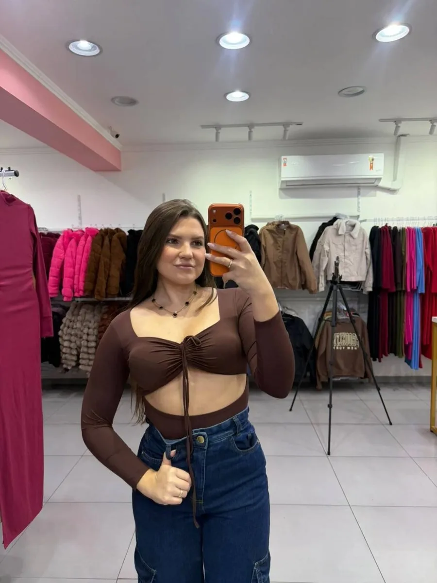 Body Poliamida Com Regulagem no Peito SKU Marrom :543 - foto 1