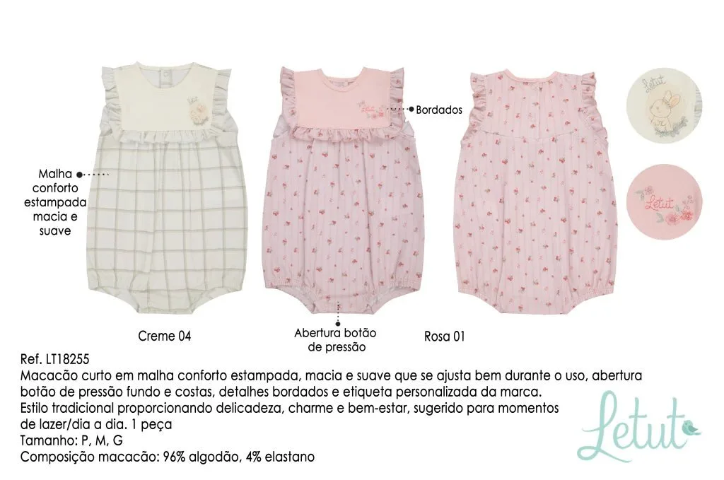 Macacão Curto Letut Morango Feminino - foto 3