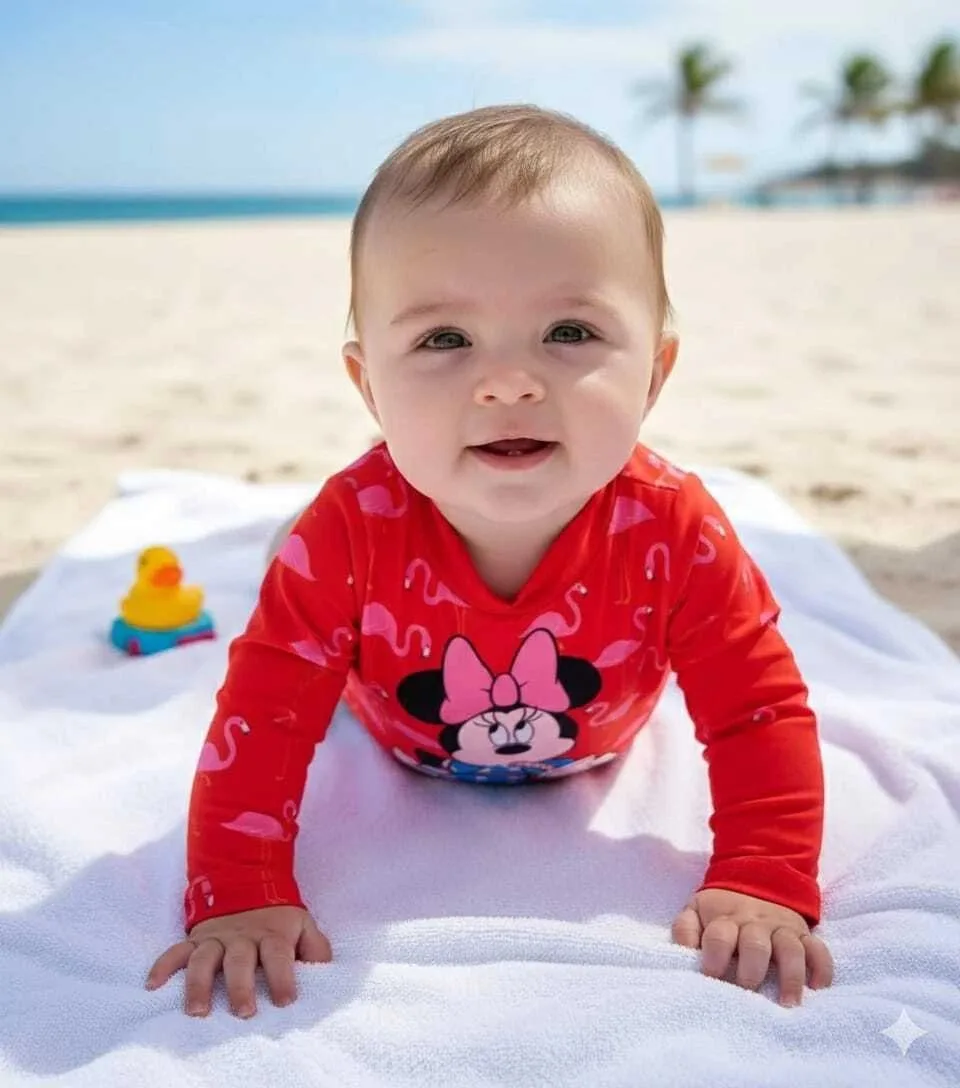 Body Praia Minnie com Proteção Uv- Disney Baby- Marlan - foto 2