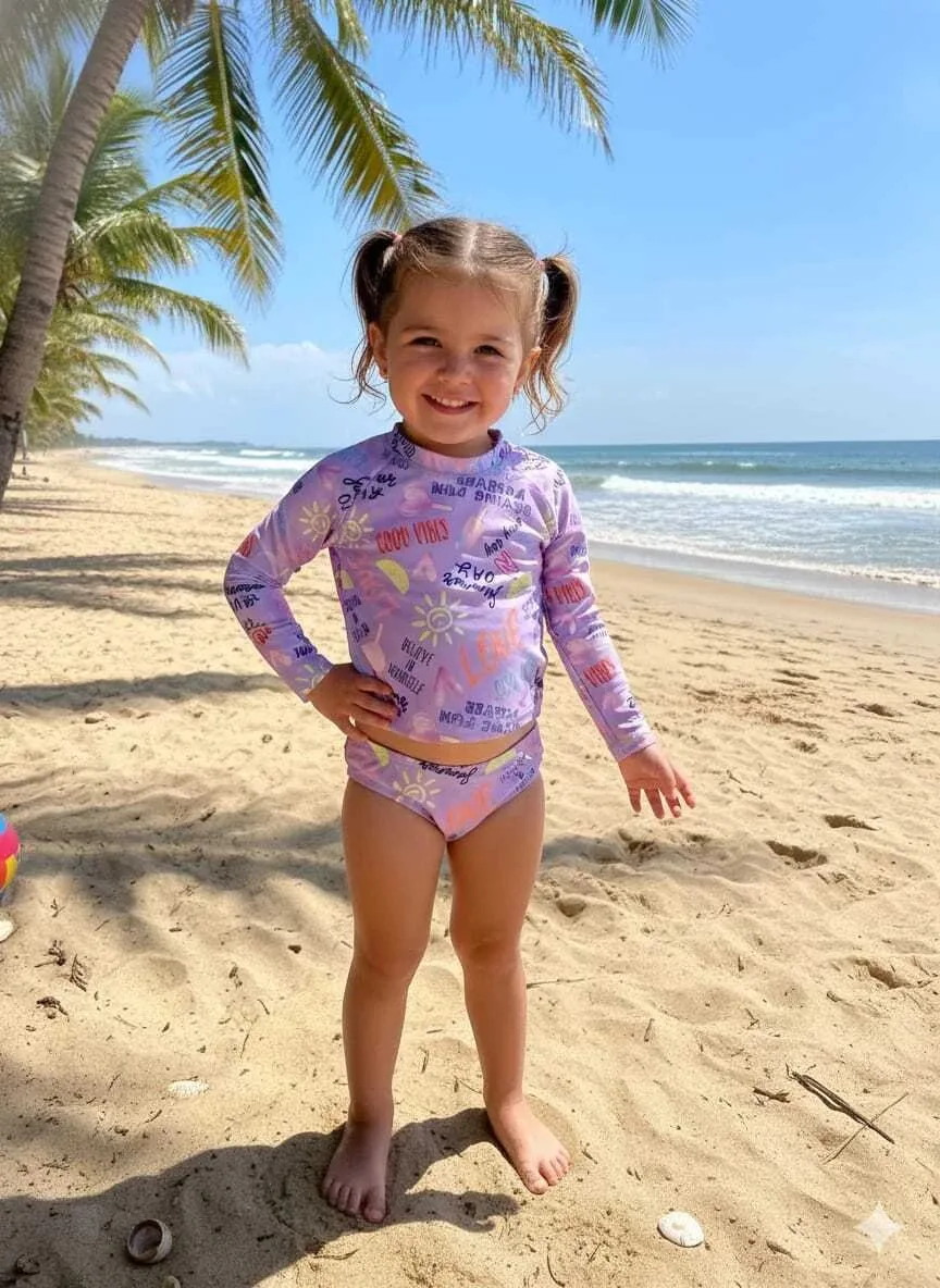 Conjunto Brandili Moda Praia Cropped e Calcinha Biquini- Menina - foto 3