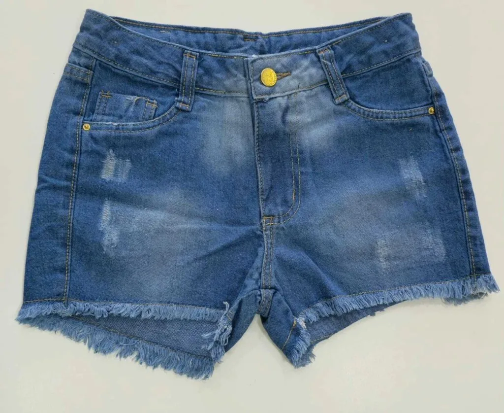 Short Jeans Feminino Flexy Jeans com Elastano e Barra Desfiada Juvenil - foto 1