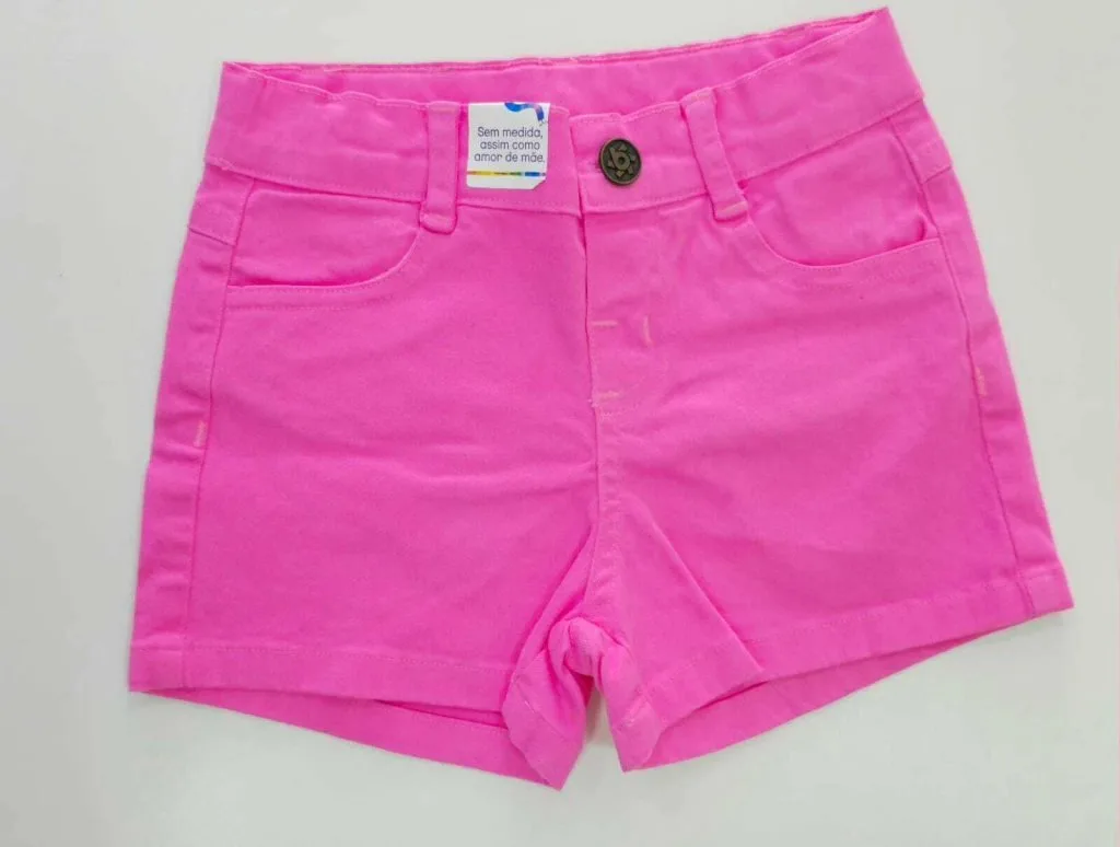 Short Sarja Brandili Feminino Rosa - Com Ajuste na Cintura - foto 1