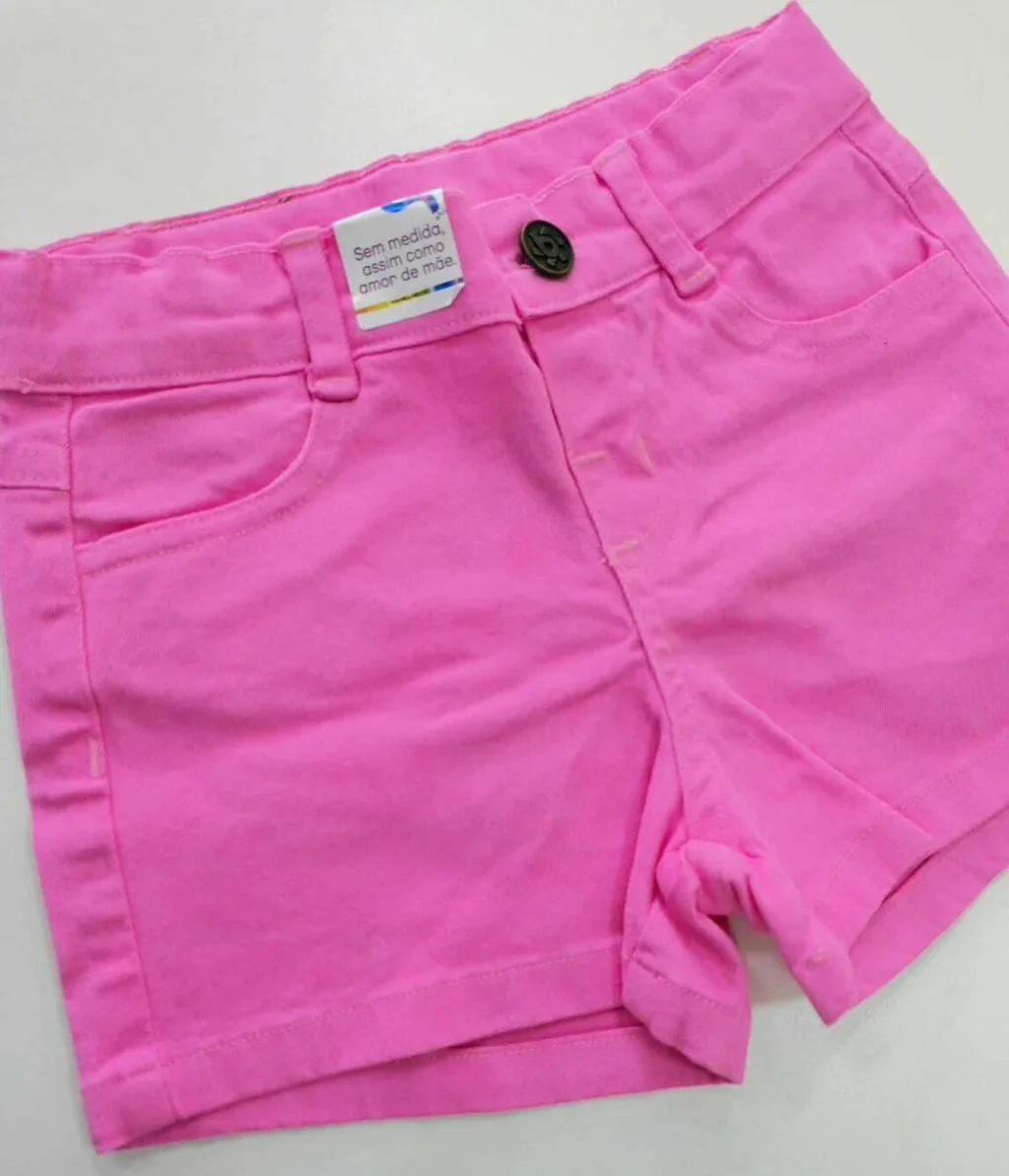 Short Sarja Brandili Feminino Rosa - Com Ajuste na Cintura - foto 2