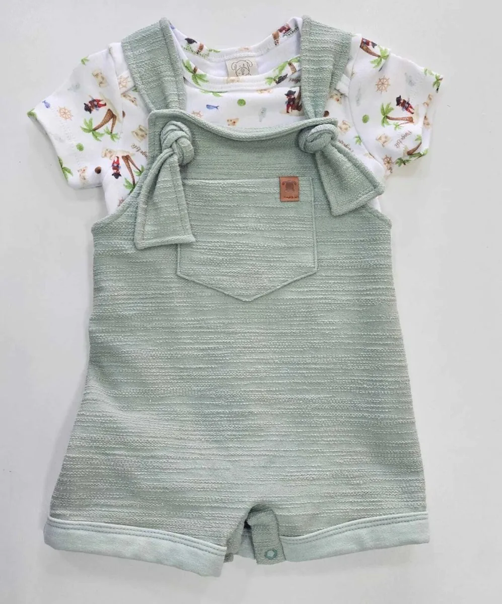 Conjunto Bebe Menino Jardineira e Body - Pingo Lelê - foto 2