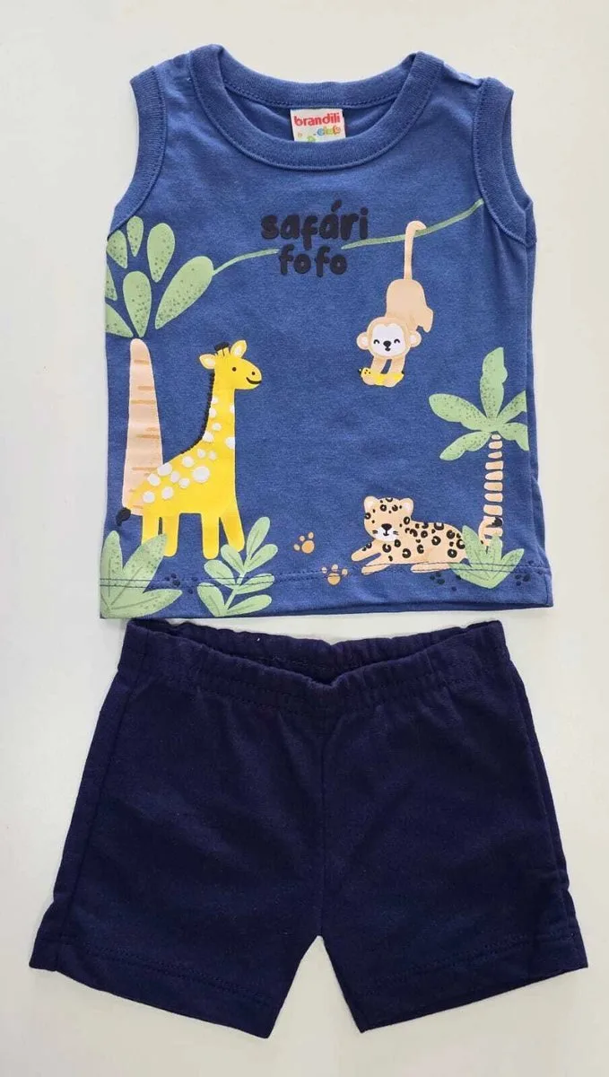 Conjunto Brandili Menino Bebe Regata e Bermuda Safari - foto 2