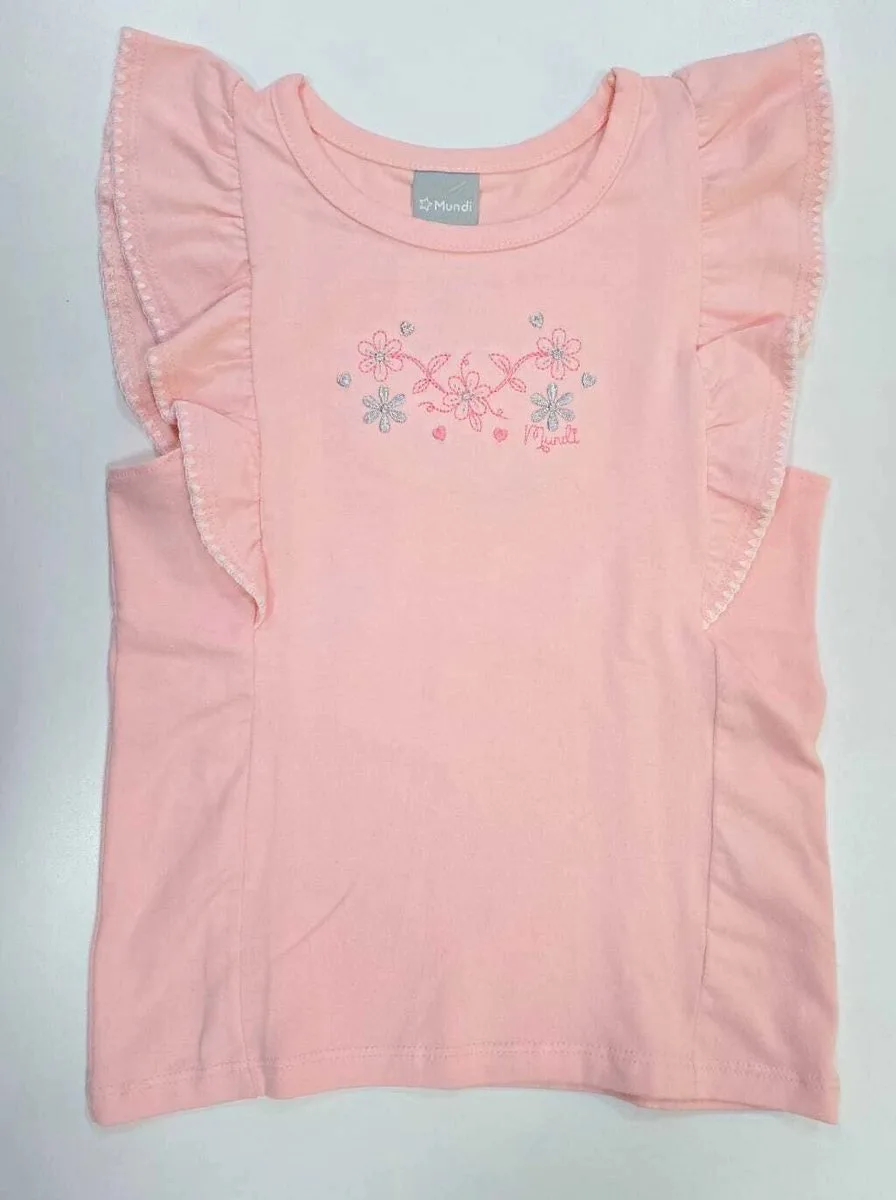 Conjunto Mundi Blusa com Babados e Bordado e Short em Linho - foto 3