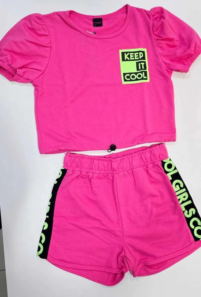 Conjunto Pami com Cropped Manga Princesa e Shorts - Rosa - foto 2