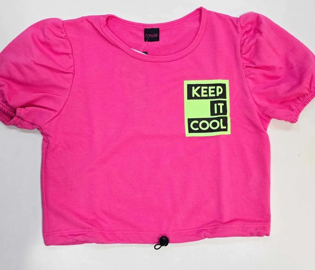 Conjunto Pami com Cropped Manga Princesa e Shorts - Rosa - foto 3