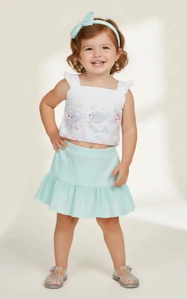 Conjunto Blusa Crepe Sereia e Saia - Menina - Dente DE Leão - foto 1