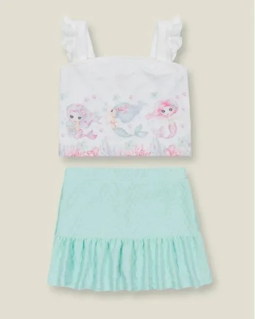 Conjunto Blusa Crepe Sereia e Saia - Menina - Dente DE Leão - foto 2