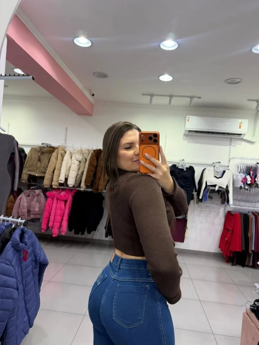 Cropped Luxxo Modal Com Ziper E Punho Dobrado Marrom - foto 3