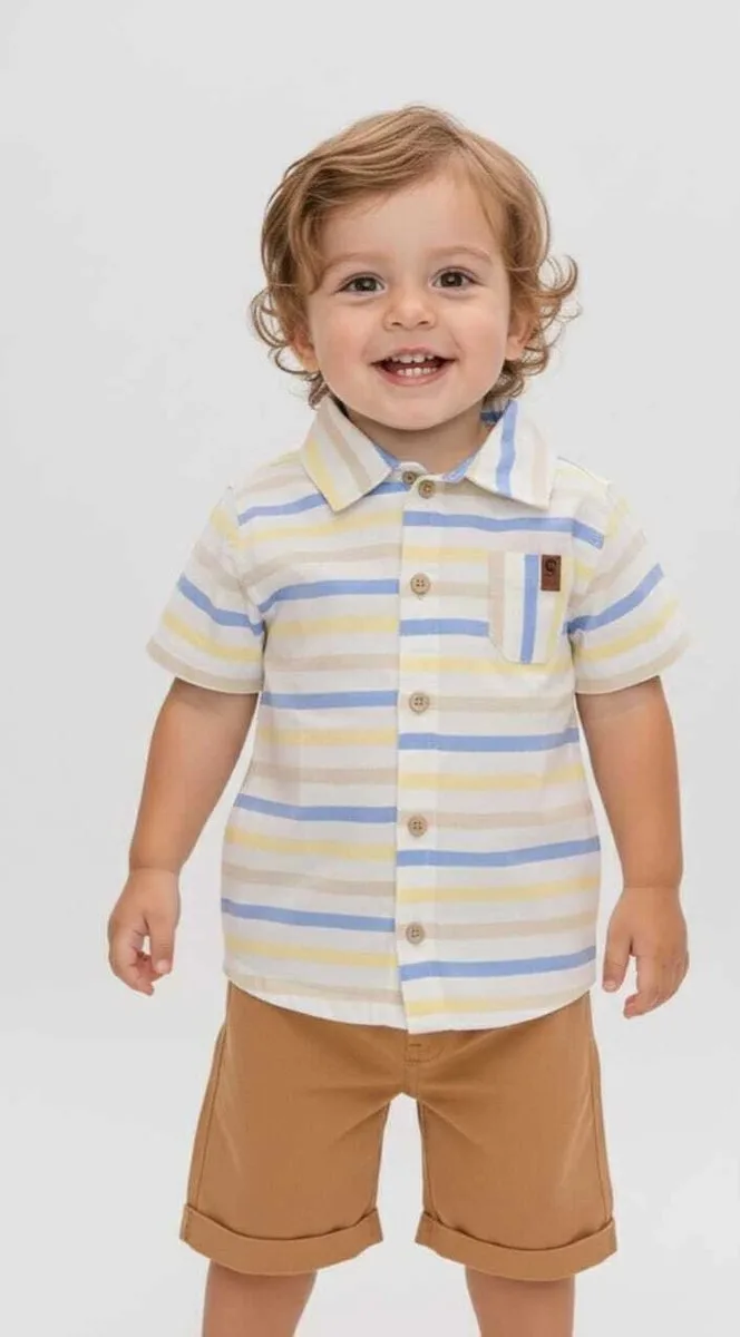 Conjunto Infantil Camisa Tricoline/Bermuda Sarja Mundi - foto 6