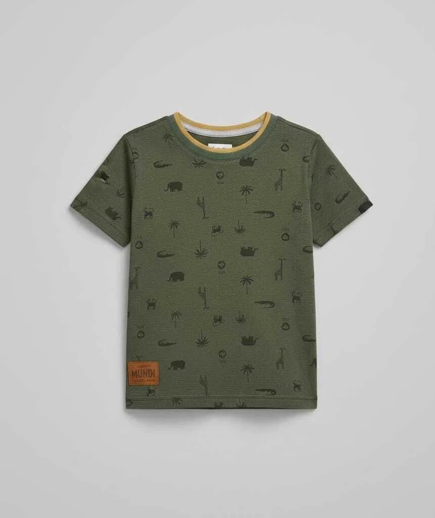 Conjunto Masculino Camiseta Estampada Bichos e Bermuda Sarja - Brandili Mundi - foto 4