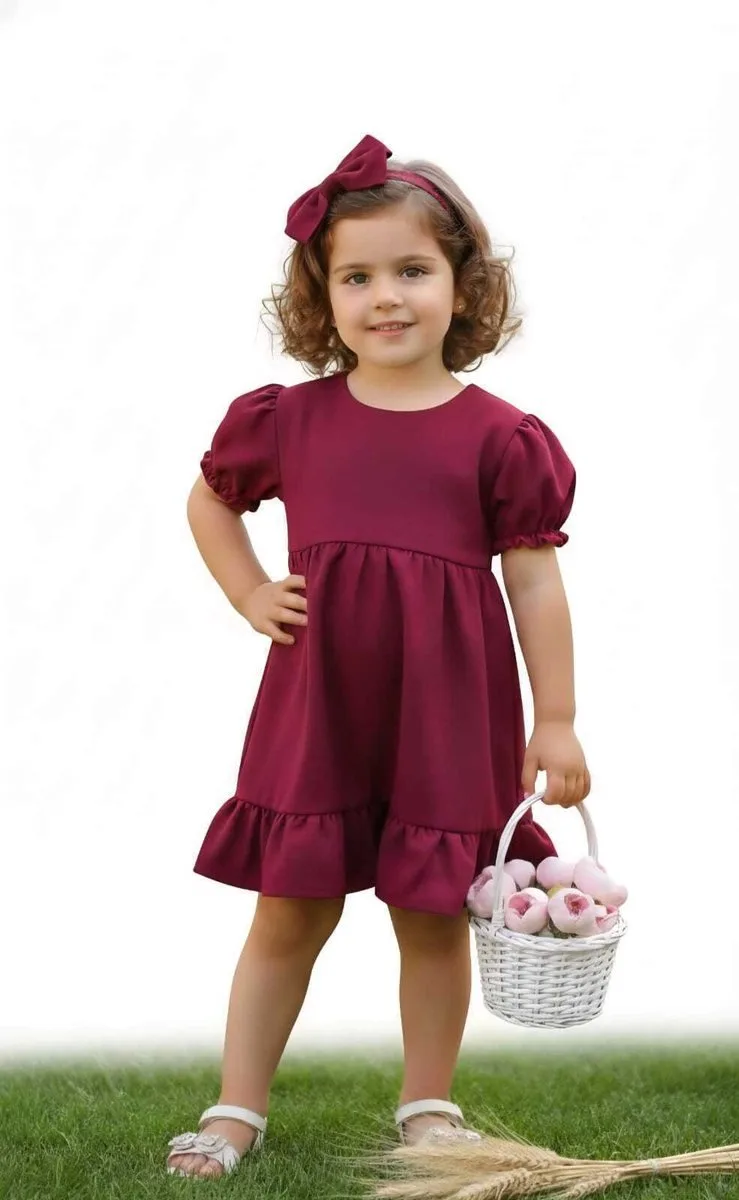 Vestido Infantil Encanto Marsala - foto 2