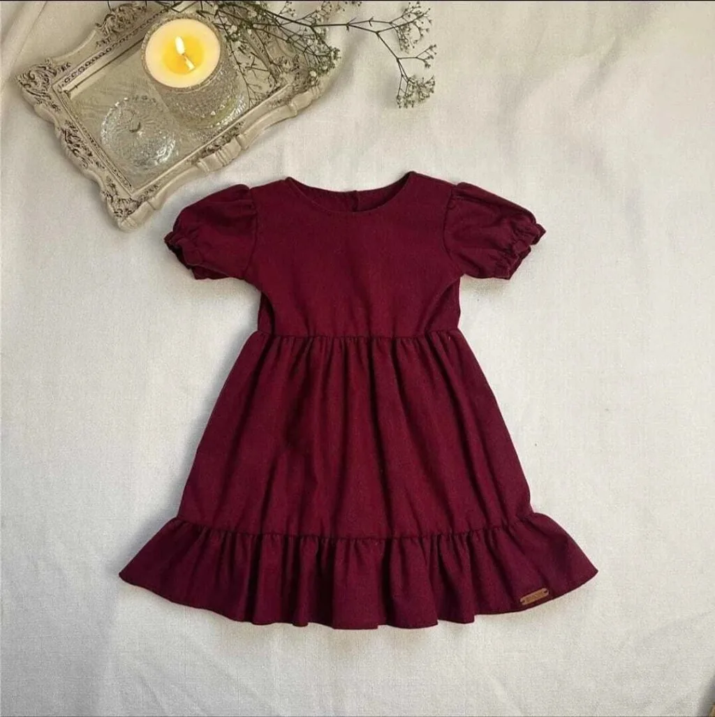 Vestido Infantil Encanto Marsala - foto 3