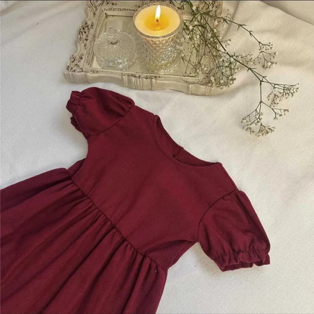 Vestido Infantil Encanto Marsala - foto 4