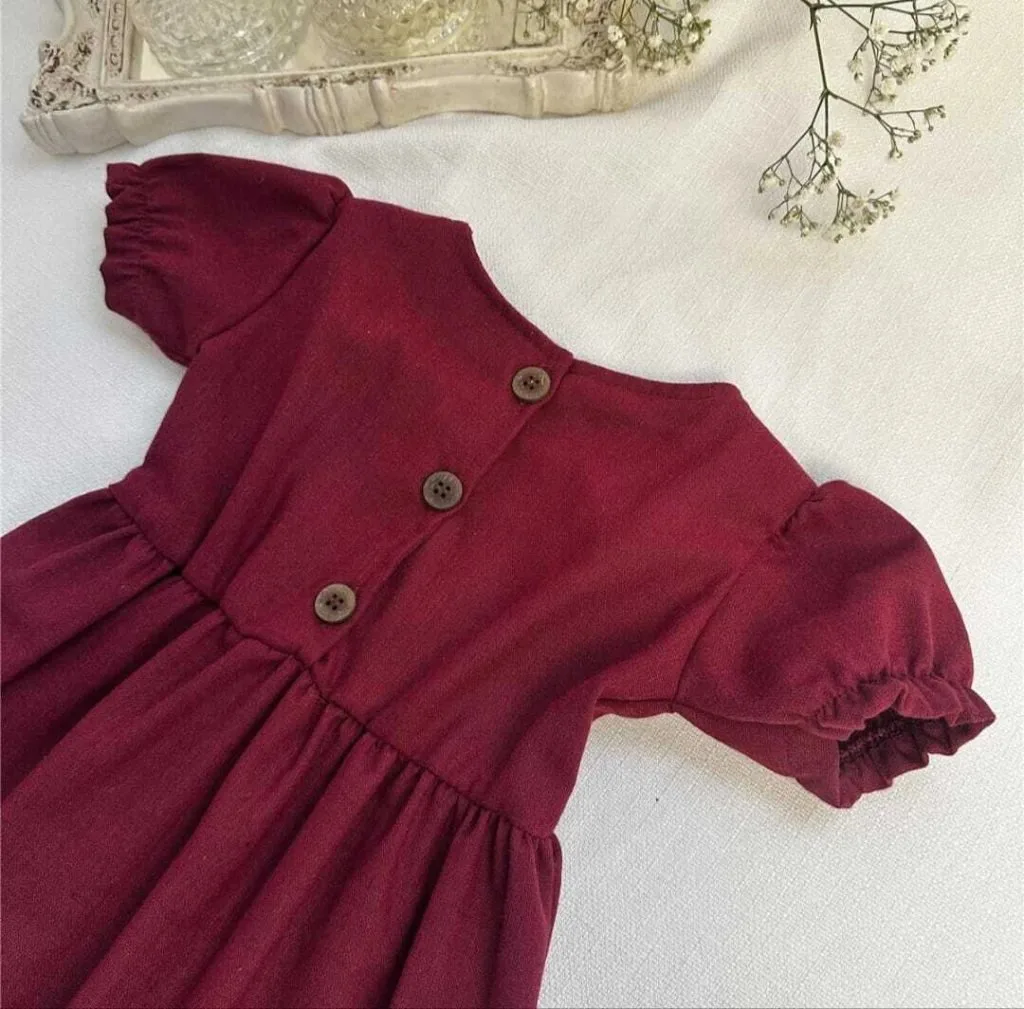 Vestido Infantil Encanto Marsala - foto 5
