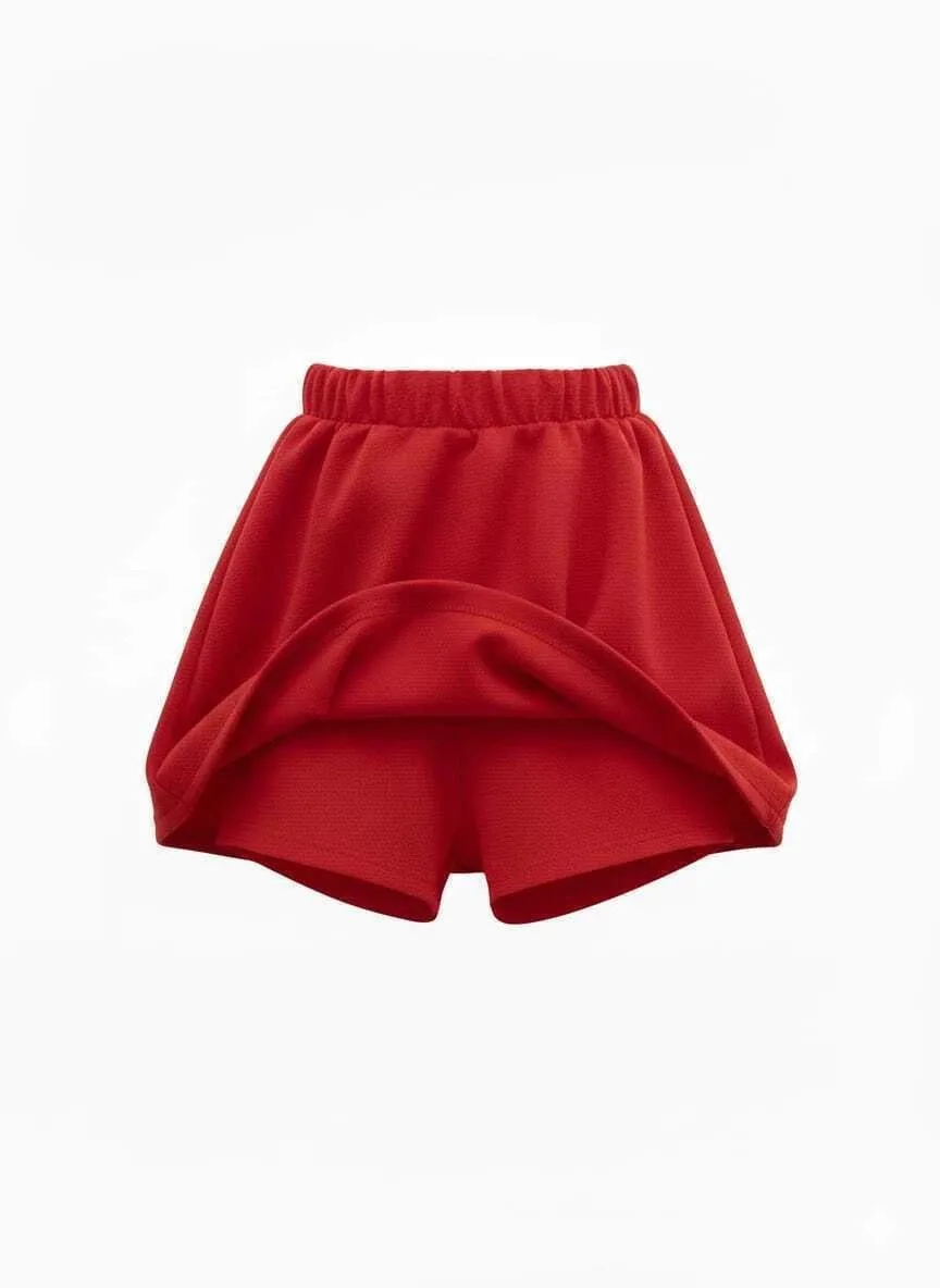 Conjunto Dente DE Leão Feminino Blusa e Short Saia Vermelho - foto 5