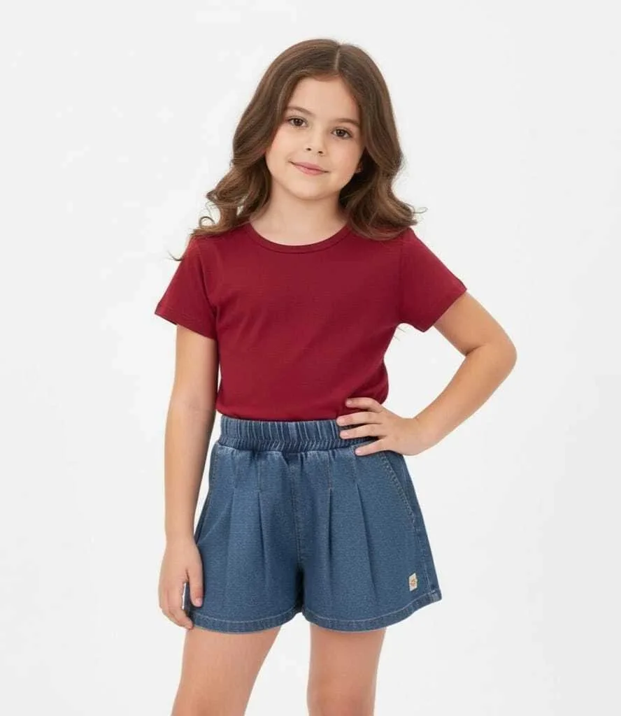 Blusa Infantil Menina Básica Kyly - - Vermelho - foto 2