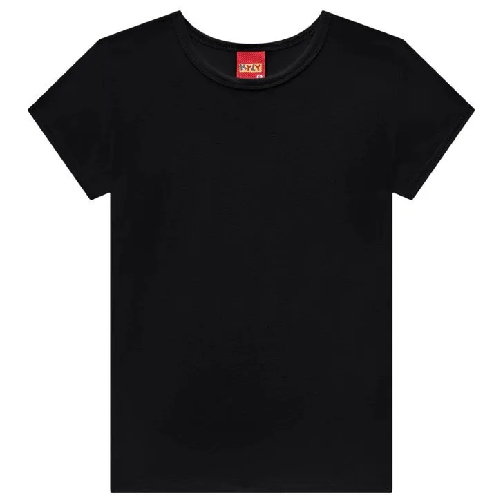 Blusa Infantil Menina Básica Kyly - - Preto - foto 1