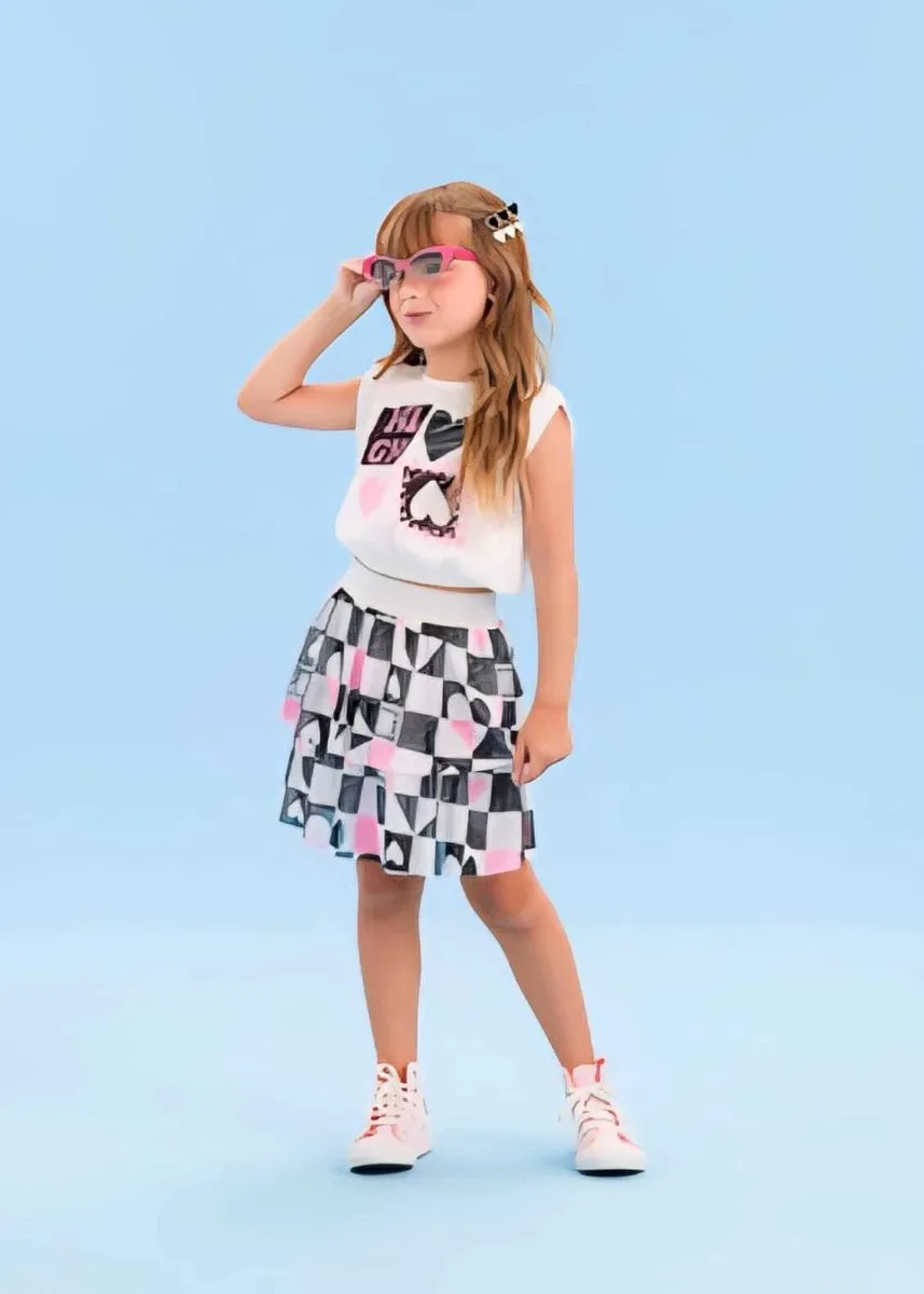 Conjunto Málagah Feminino Cropped e Saia Babados - foto 1