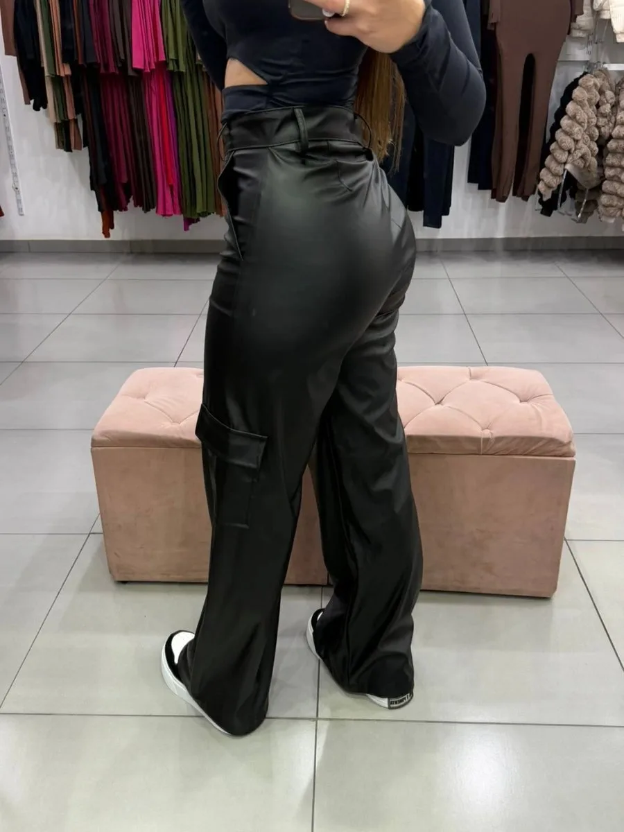 Calça Wide Cargo Courino - foto 3