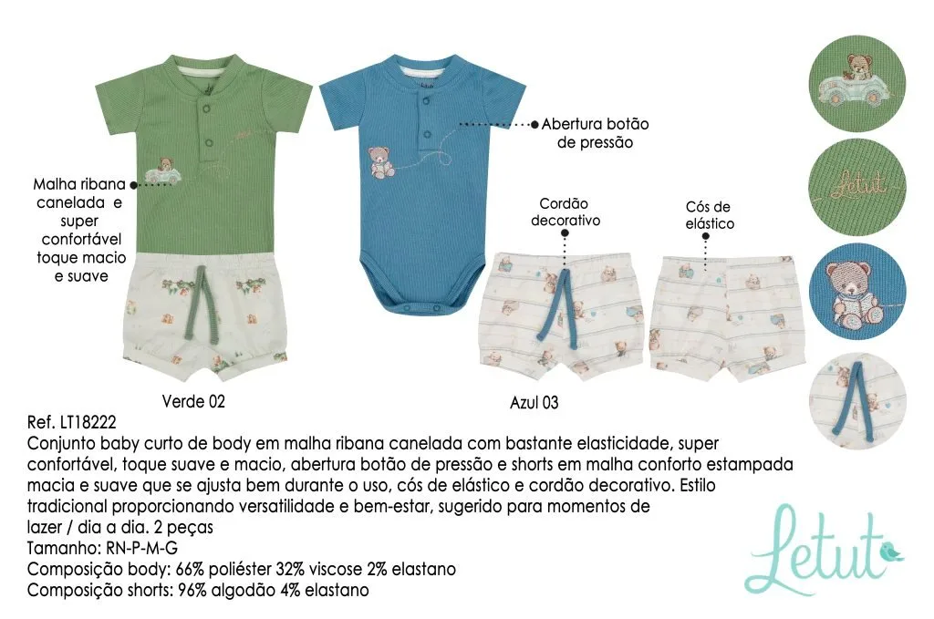 Conjunto Letut Body Canelado e Bermuda Masculino - foto 4