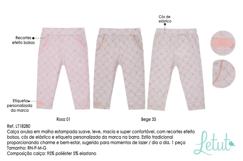 Calça Letut Feminina Baby Meia Estação Xadrez - foto 5