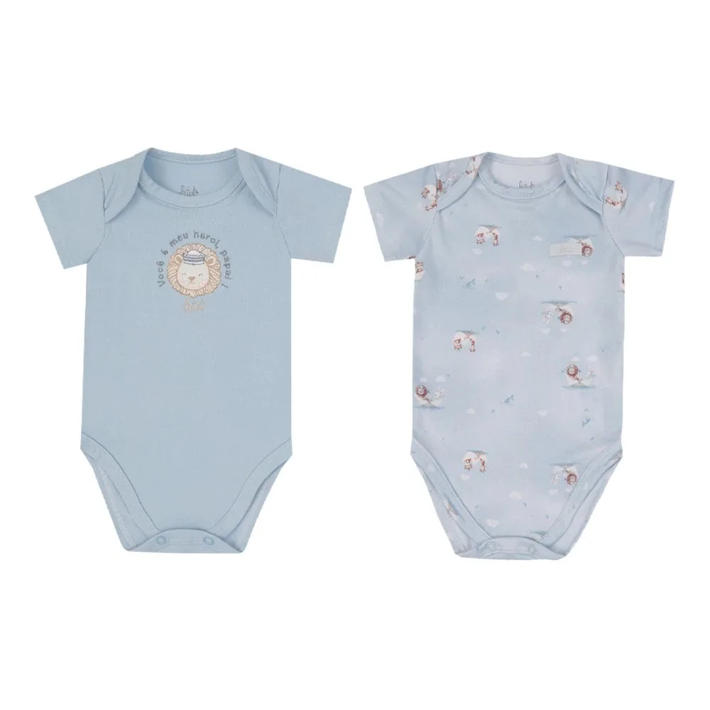 Kit Body Letut 2 Peças Menina, Menino, Neutro - Azul claro - foto 1