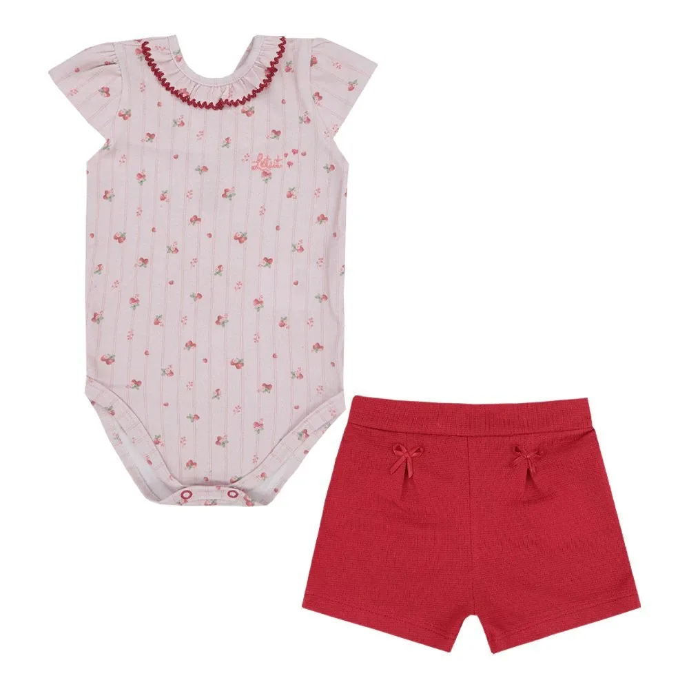 Conjunto Baby Frutas Feminino Curto Letut - Vermelho - foto 1