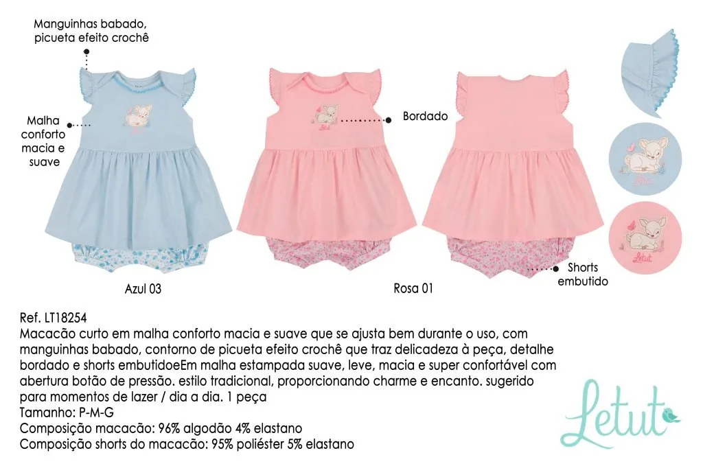Macacão Curto com Sobreposição Vestido Letut - foto 5