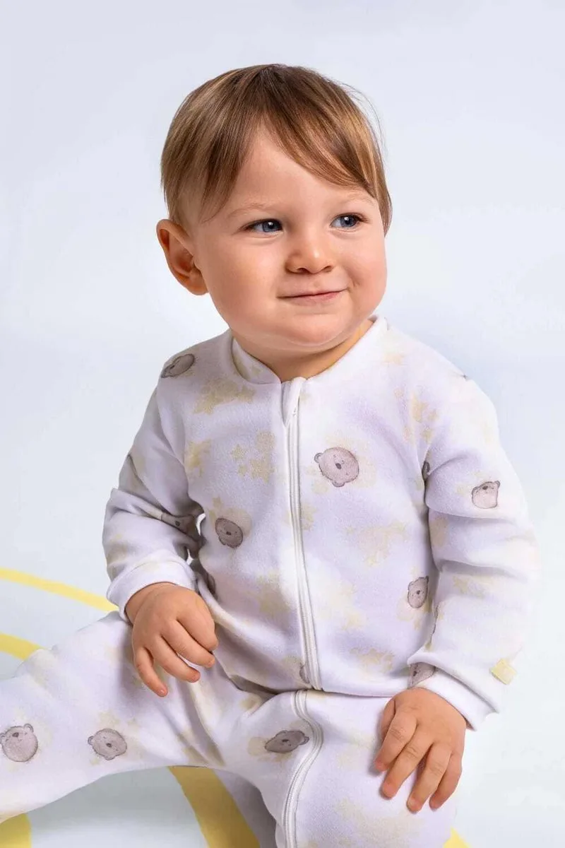 Macacão com zíper suedine egípcio ursinho bebê unissex - foto 2