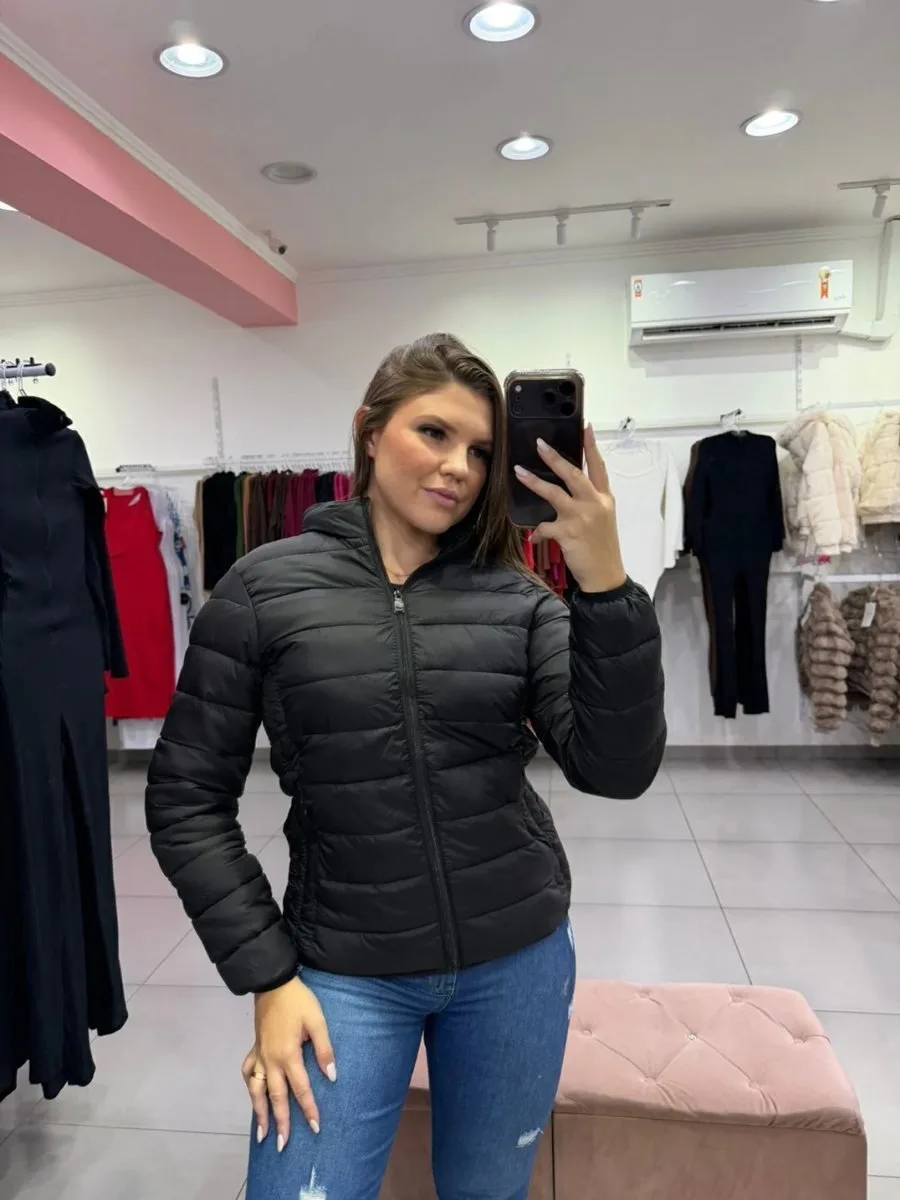 Jaqueta Bobojaco Sem Pelo Por Dentro E Com Capuz Removível Preto - foto 1