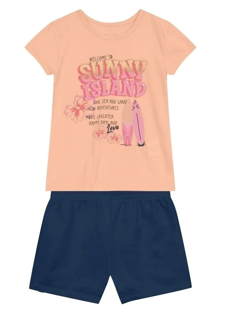 Conjunto infantil menina de surf Brandili - Laranja néon - foto 1