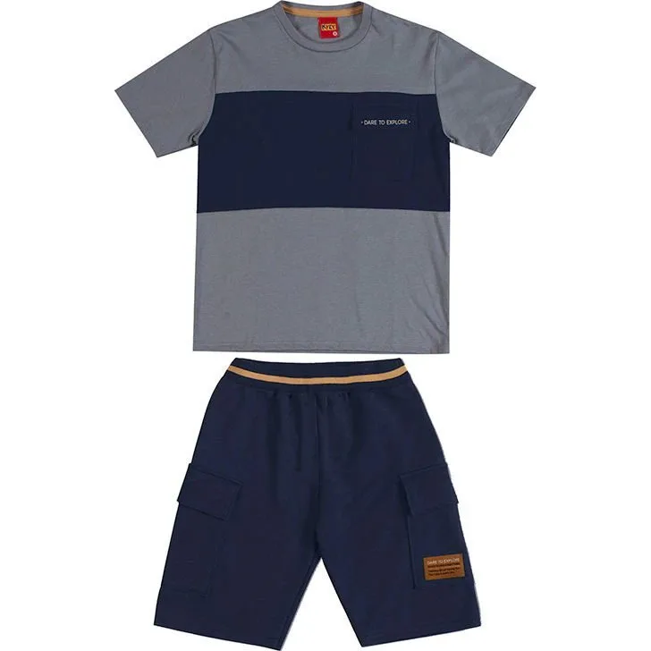 Conjunto Infantil Menino Lettering Kyly - Mesclado Cinza - foto 1