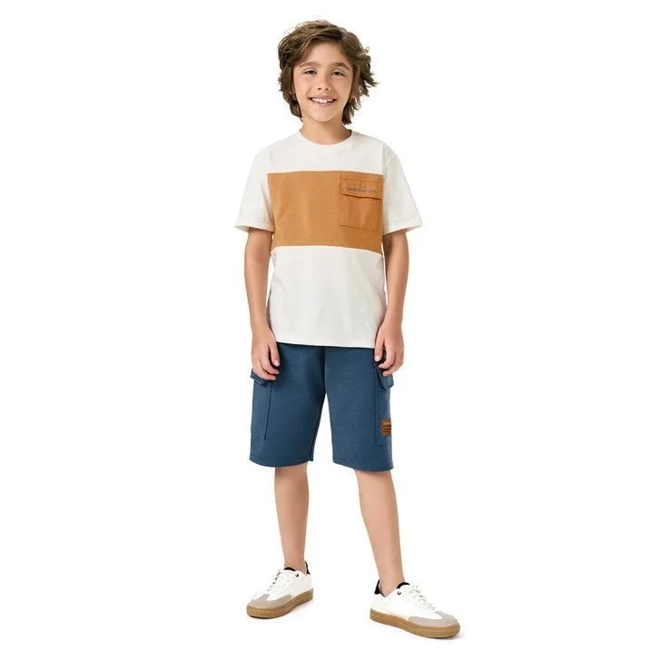 Conjunto Infantil Menino Lettering Kyly - Mesclado Marrom - foto 1