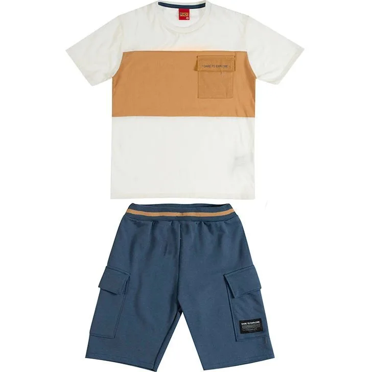 Conjunto Infantil Menino Lettering Kyly - Mesclado Marrom - foto 2