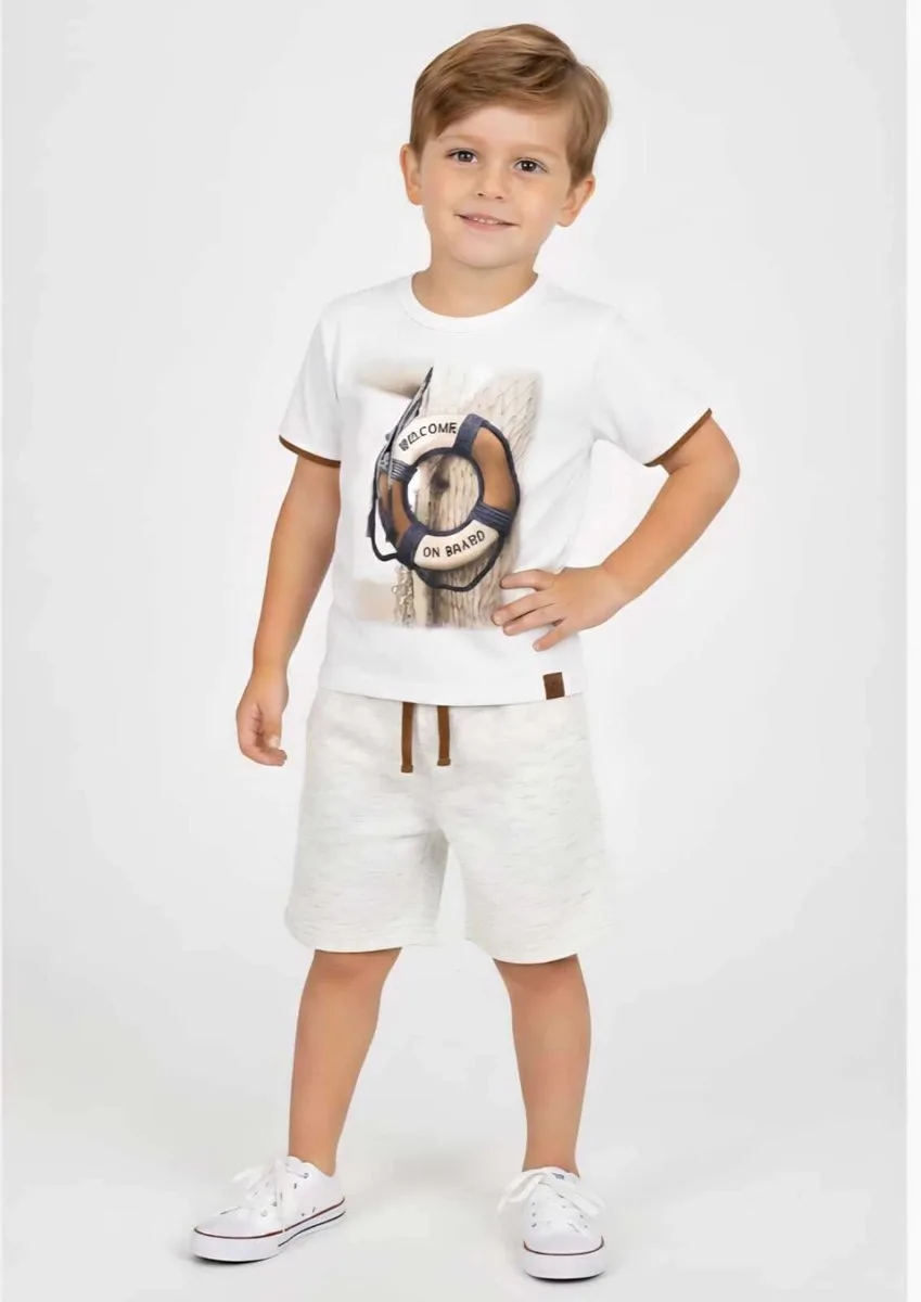 Conjunto Infantil Menino Estampa Milon - Branco - foto 1