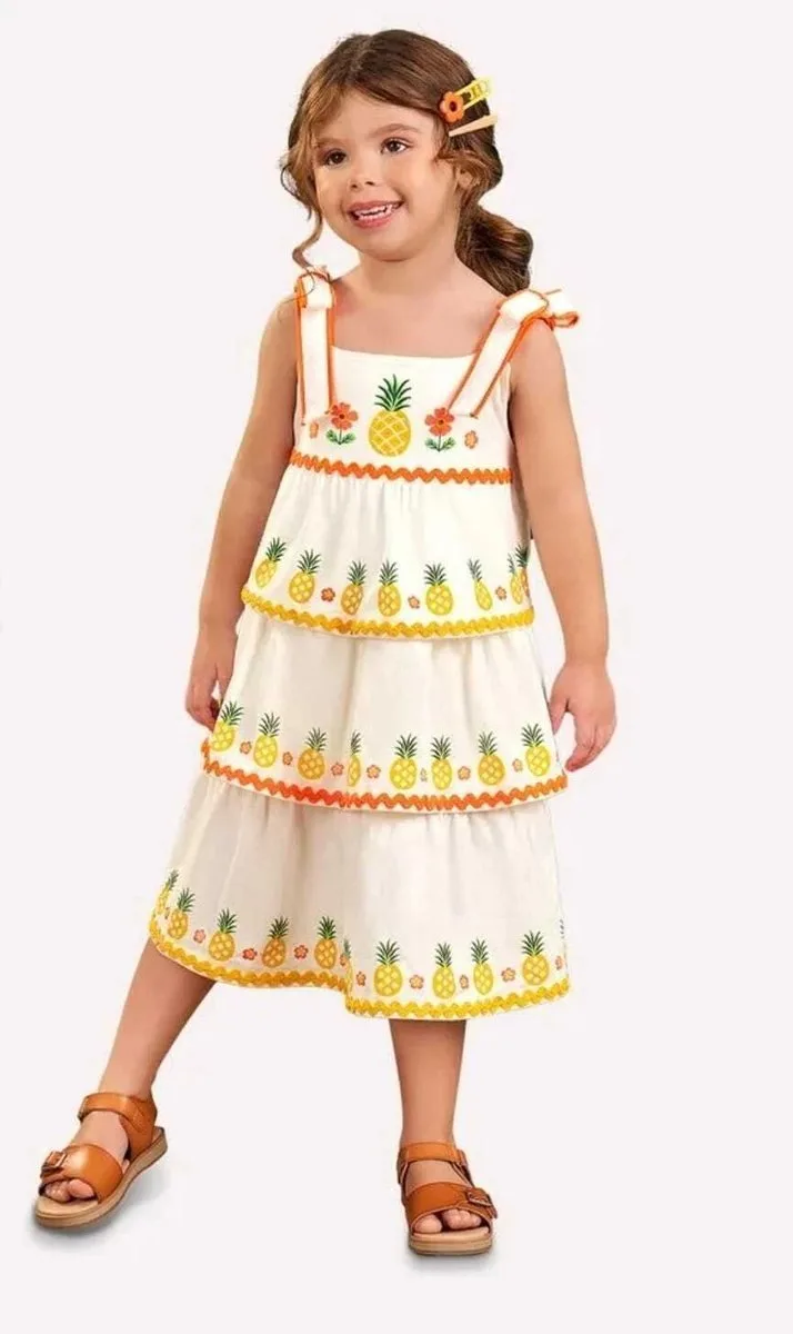 Vestido Infantil Menina Abacaxi Nanai - foto 1