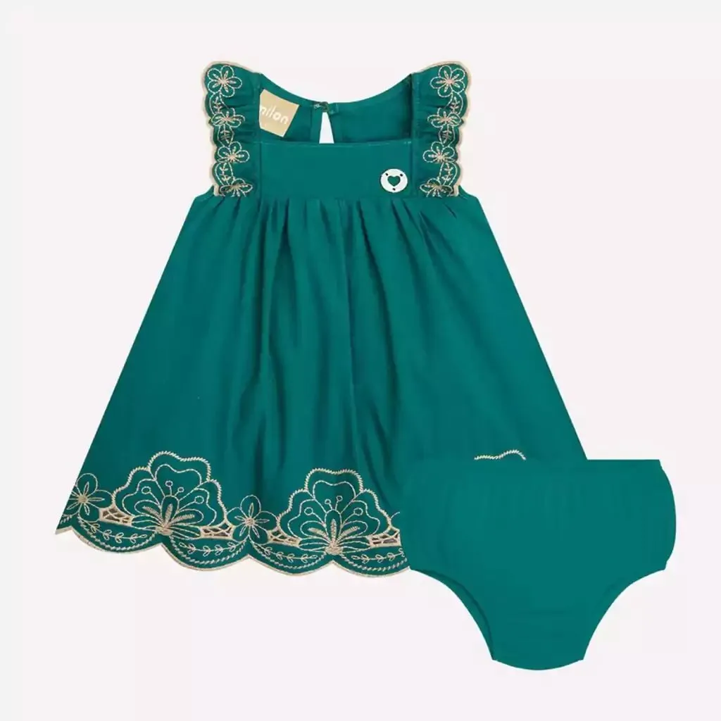 Vestido Milon com Calcinha Tapa Fralda Baby - foto 5
