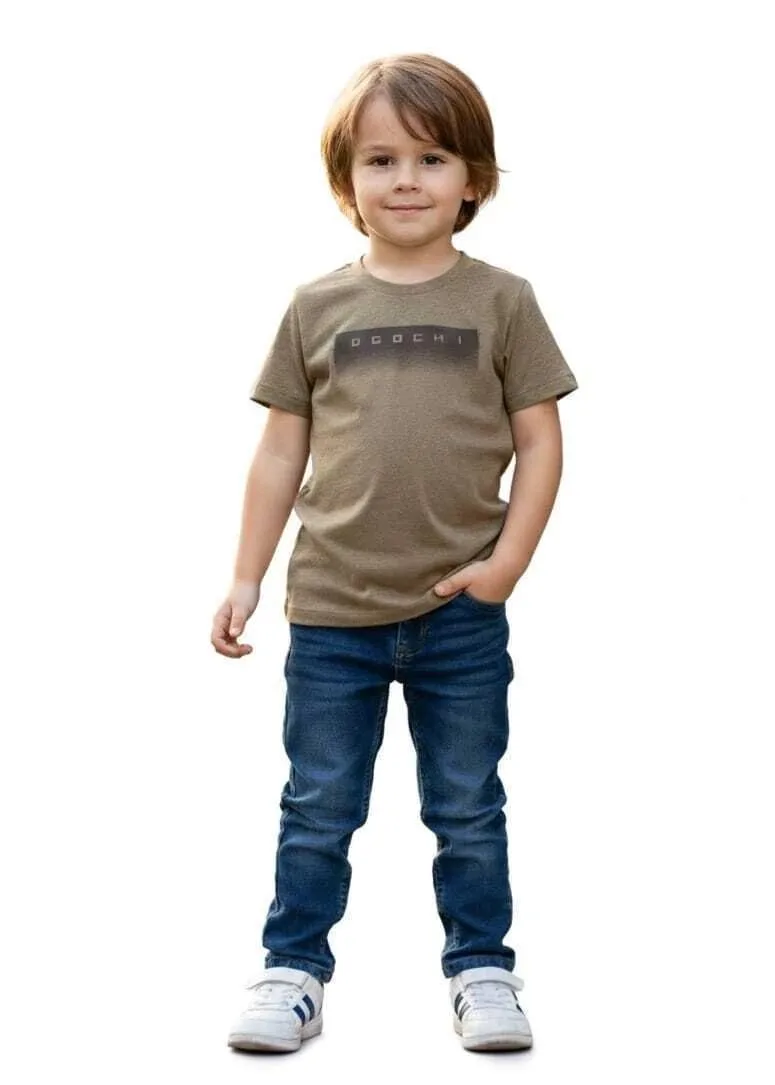 Camiseta Ogochi Infantil Manga Curta Concept Marrom - foto 1