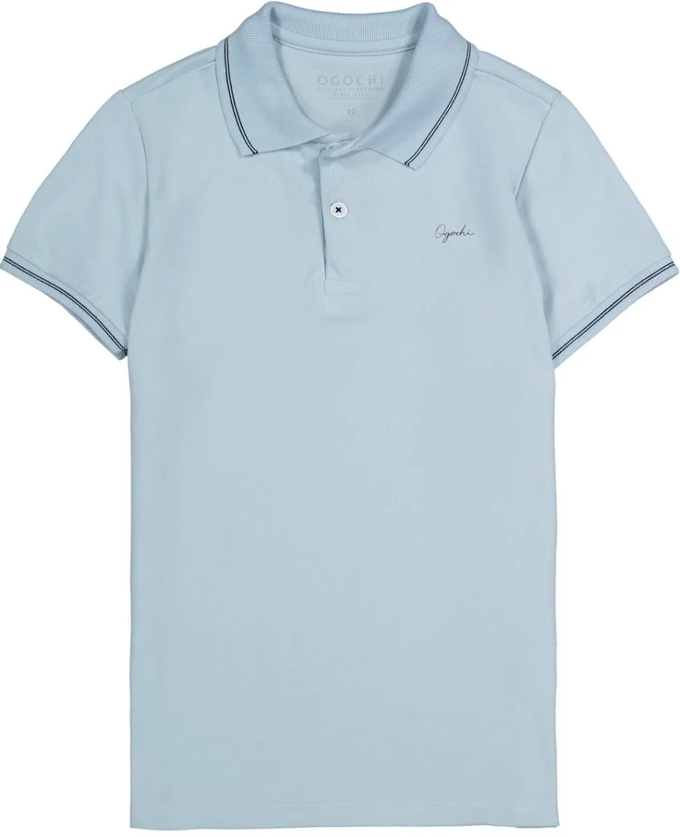 Camiseta Polo Ogochi Manga Curta - Azul claro - foto 1