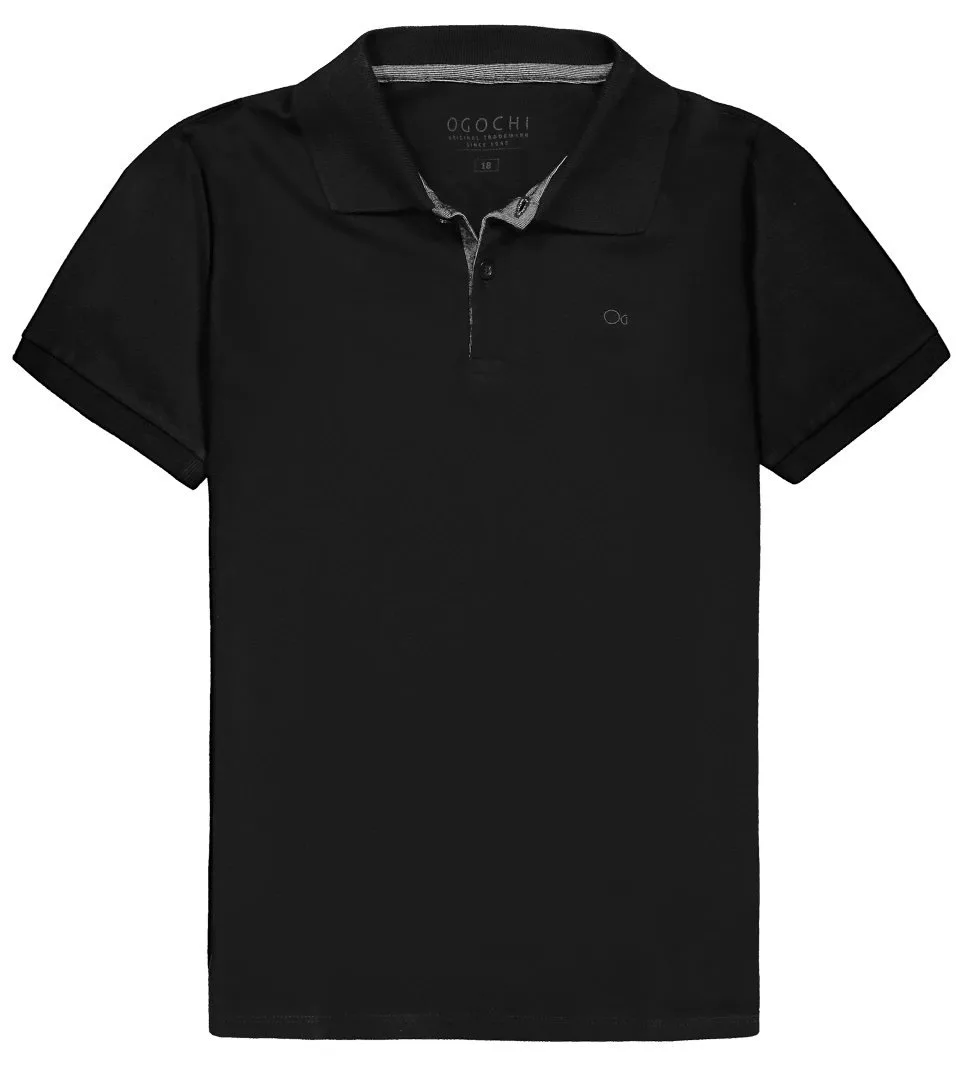 Camiseta Polo Ogochi Manga Curta - Preto - foto 1