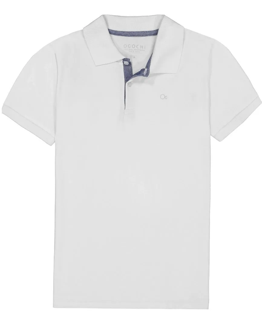 Camiseta Polo Ogochi Manga Curta - Branco - foto 1