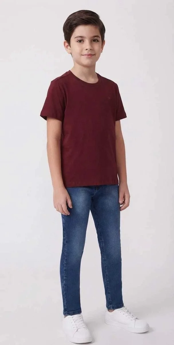 Camiseta Ogochi Manga Curta Essencial - Vinho - foto 2