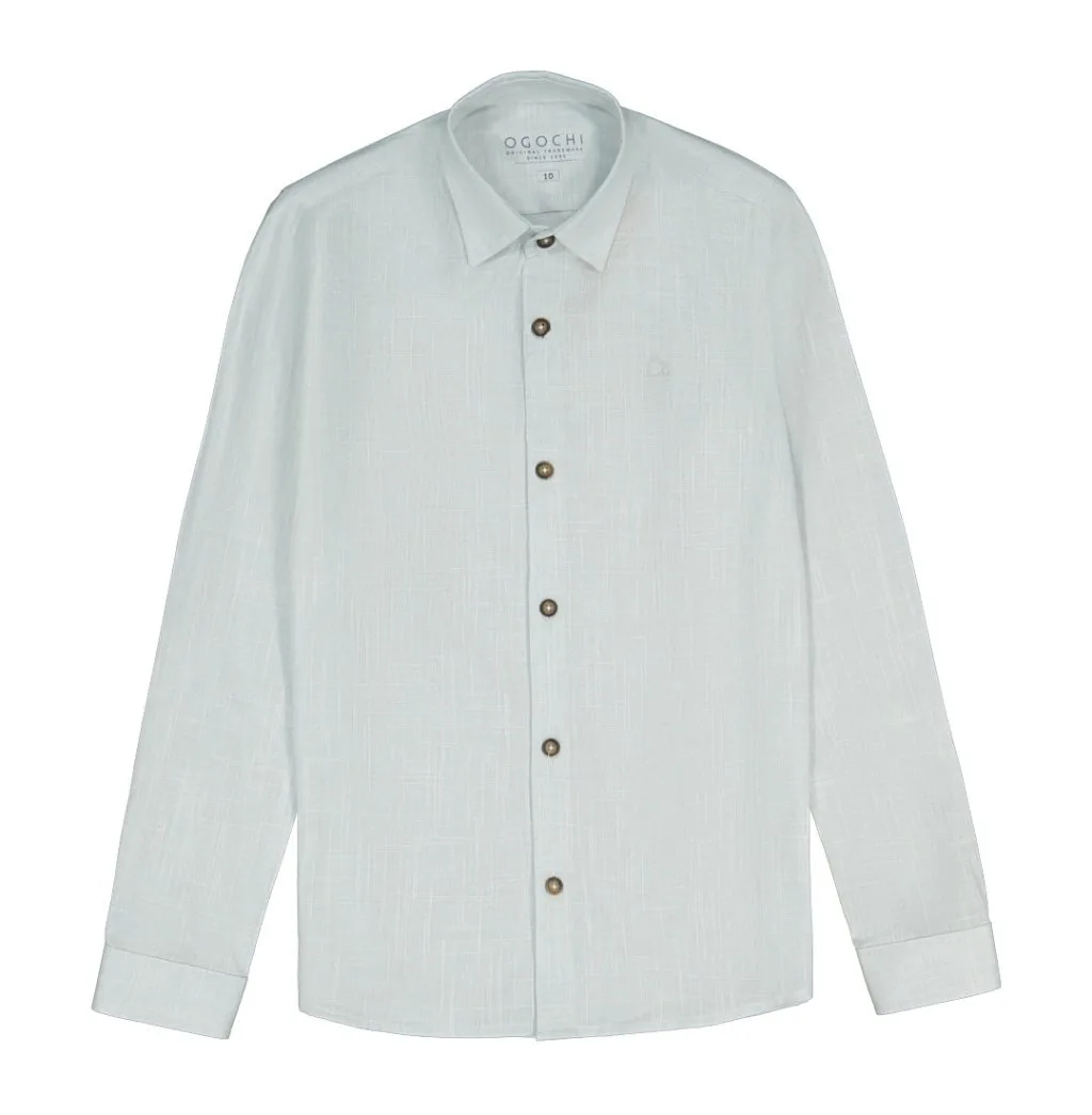 Camisa Social Ogochi Manga Longa - Verde Claro - foto 1
