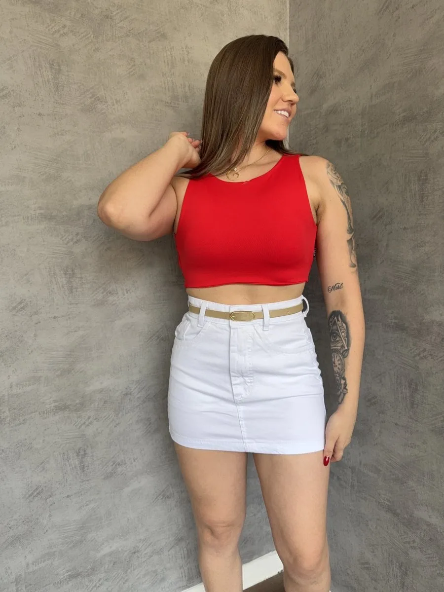 Saia Jeans Branca - foto 1