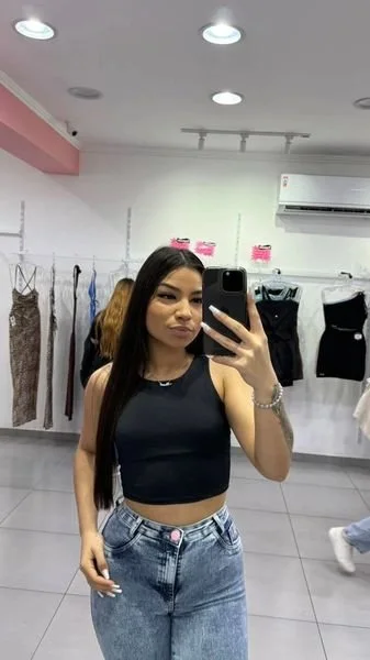 Cropped Suplex Regata Sem Bojo Preto
